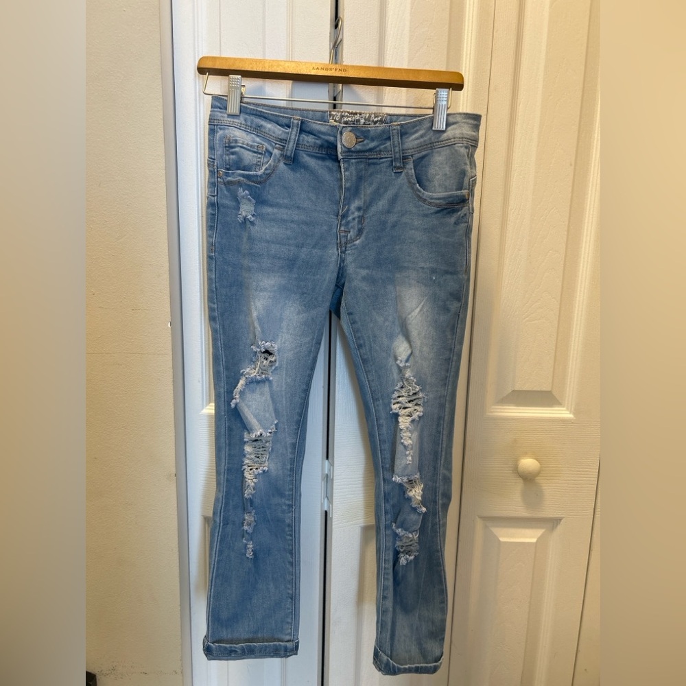Hot Kiss Distressed Skinny Jeans Women’s Size 5 Light Wash – Butt Lift Fit